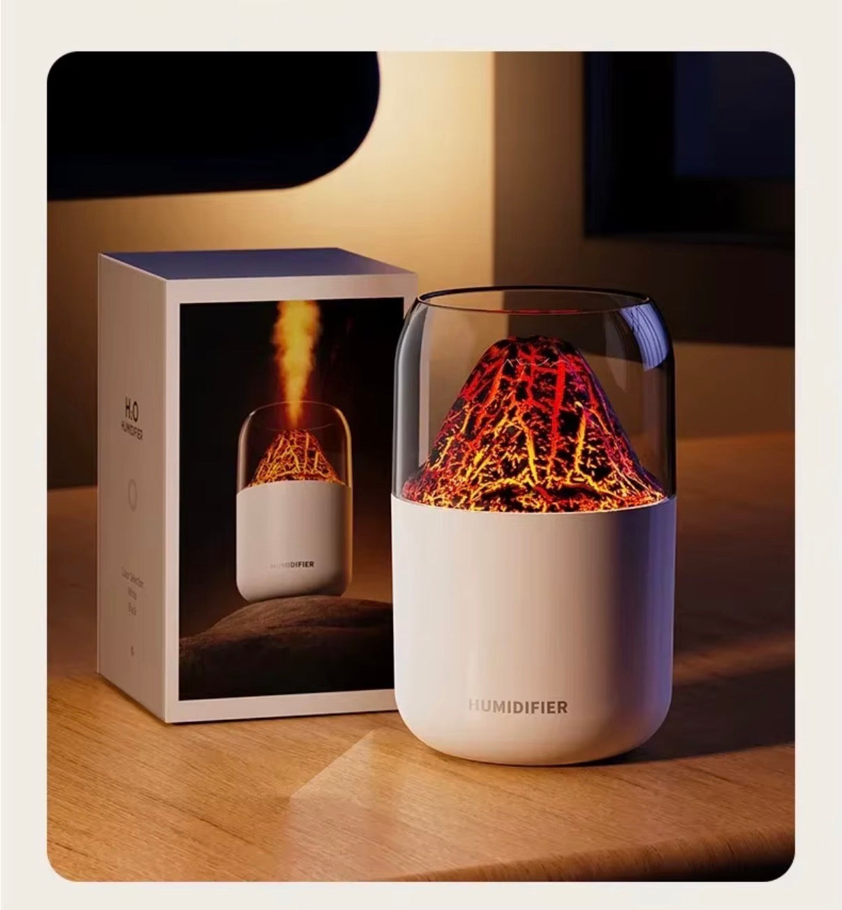 Volcano Humidifier & Aroma Diffuser - White Colour
