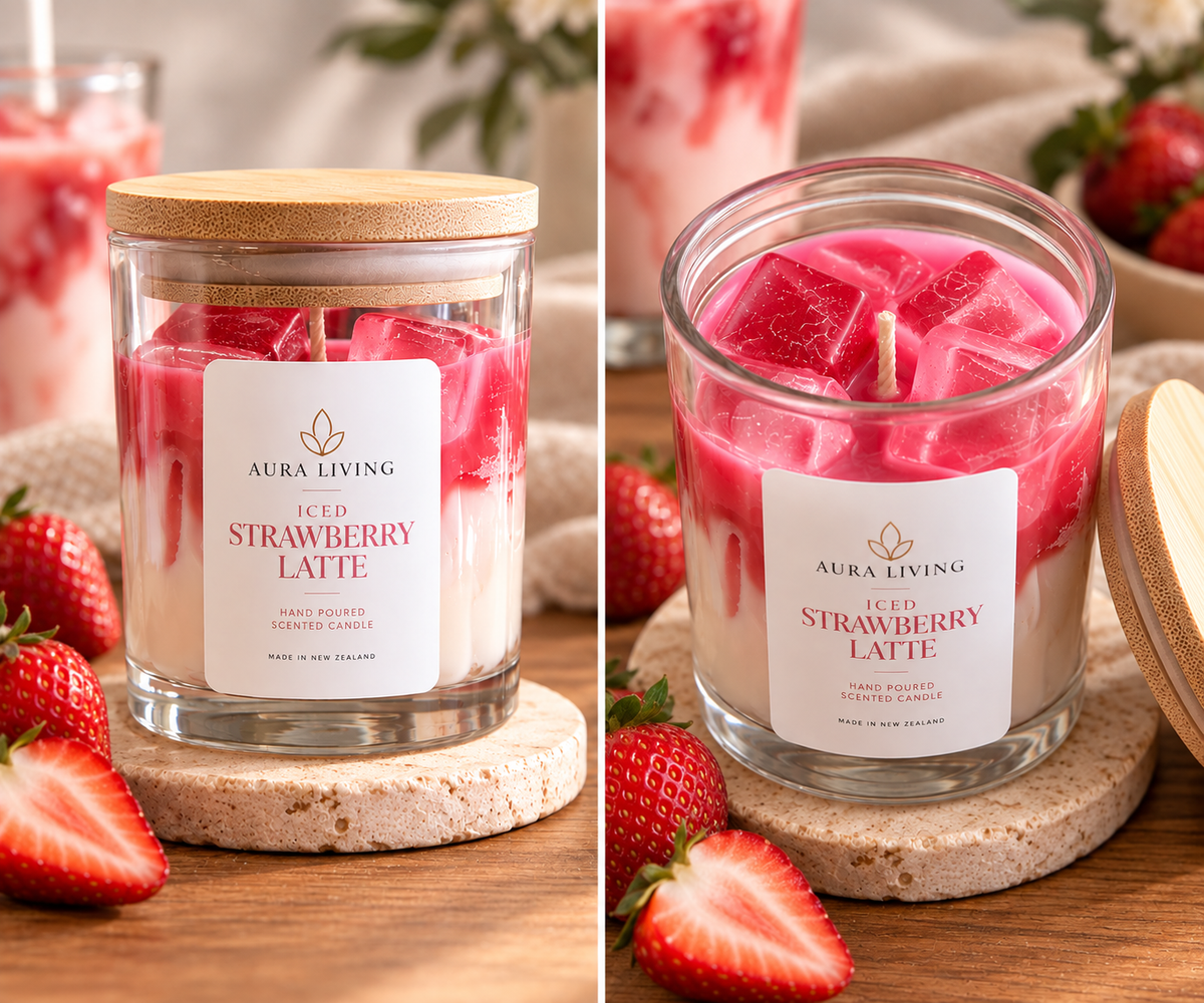 Iced Strawberry Latte Candle