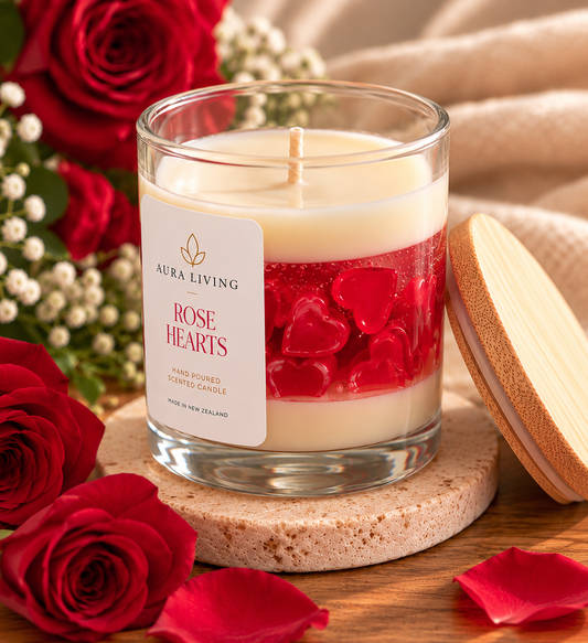 Rose Hearts Candle