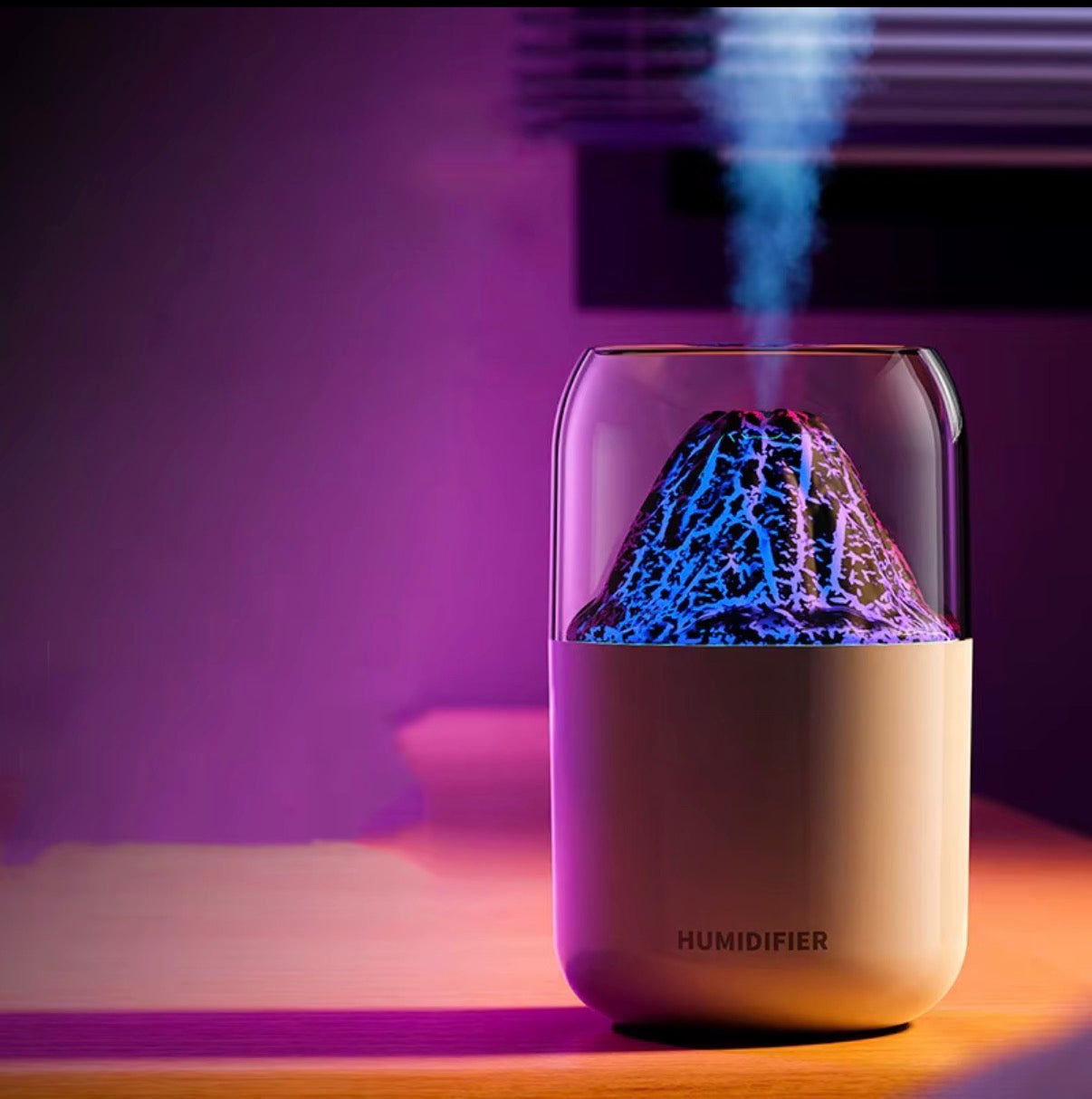 Volcano Humidifier & Aroma Diffuser - White Colour