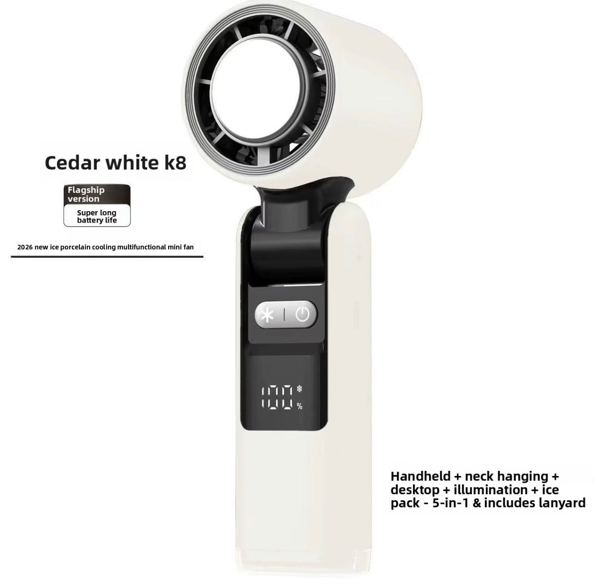 Handheld Cooling Fan - White Colour